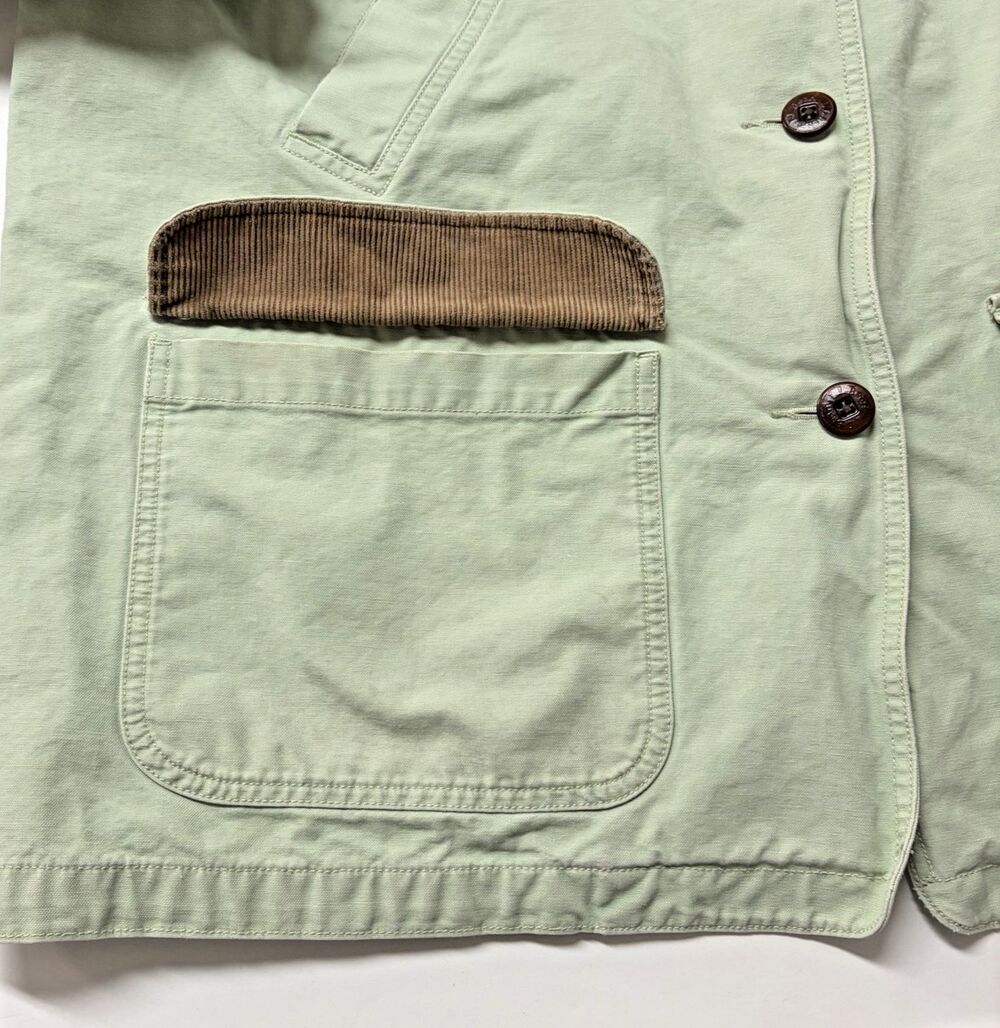 LL Bean Vintage Barn Coat Womens 2X Faded Sage Canvas Chore Jacket Lined - Picture 5 of 11